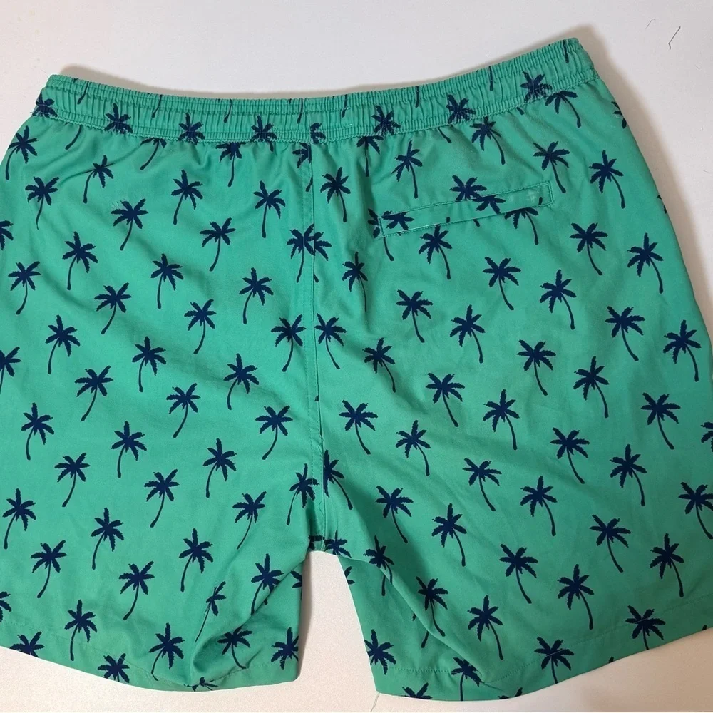 Maamgic Men's Swim Trunks Green Blue‎ Palm Trees L/XL